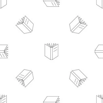 Open school book pattern seamless vector Stock Illustration