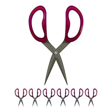 Open scissor cut cartoon vector graphic Stock Illustration