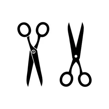 Open scissor on white background. Vector isolated Illustration. Stock Illustration