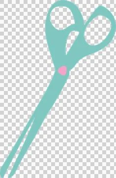 Open scissors floating on transparent backdrop, showing elongated blades and Stock Illustration