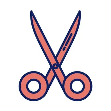 Open scissors, line and fill style icon Stock Illustration