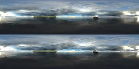 Open Sea Environment Background VR 360 stereo 5K video. Stock Footage 223373354
