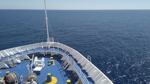 Open Sea Ship Bow Front Right stabilized 스톡 동영상 116552095
