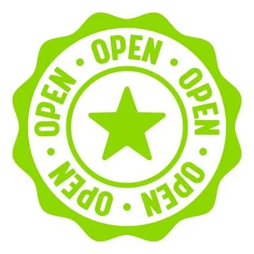 Open seal badge. open label sticker. Vector sign Stock Illustration