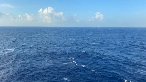 Open seas background with horizon and copy space Stock Footage 106572172