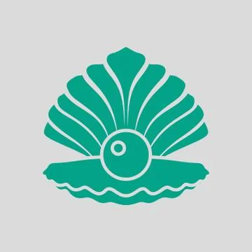 Open Seashell Icon 스톡 일러스트