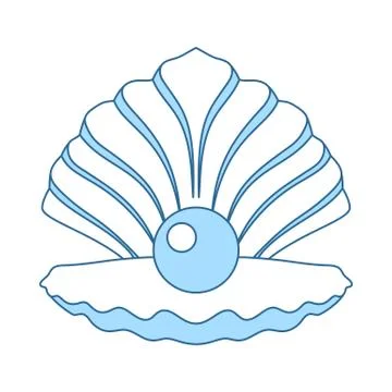 Open Seashell Icon 스톡 일러스트