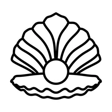 Open Seashell Icon 스톡 일러스트