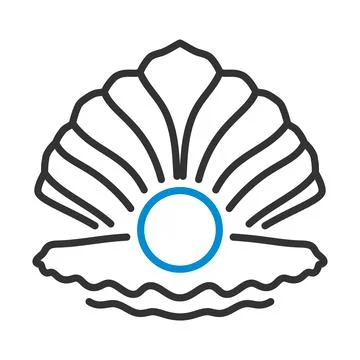Open Seashell Icon 스톡 일러스트