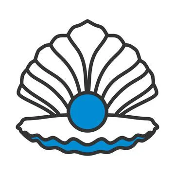 Open Seashell Icon 스톡 일러스트