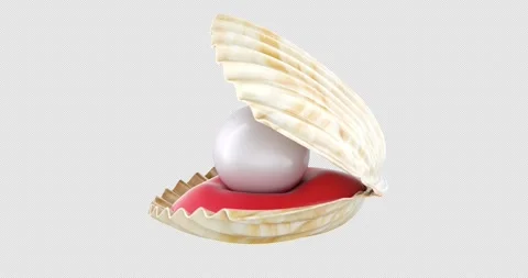 Open seashell with a large pearl inside, rotation animation, seamlessly loo.. Stock Footage 319956243