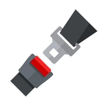 Open Seatbelt. Flat Style Vector Stock Illustration
