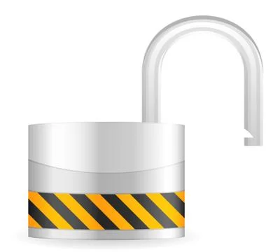 Open security padlock Stock Illustration