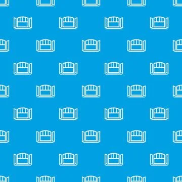 Open semicircular window frame pattern vector seamless blue Ilustración de archivo