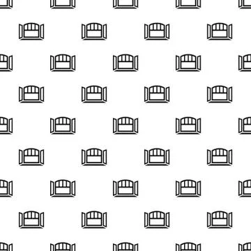 Open semicircular window frame pattern seamless Ilustración de archivo