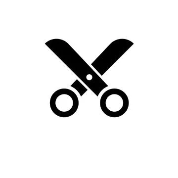 Open Sewing Scissors Solid Flat Vector Icon Isolated on White Background Illustrazione stock