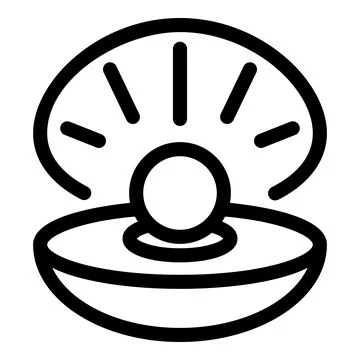 Open shell with a big shiny pearl being formed inside Stock Illustration