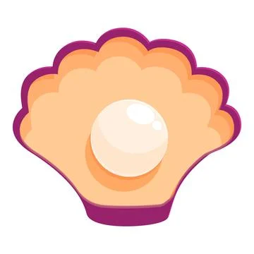 Open shell holding a big shiny white pearl Stock Illustration