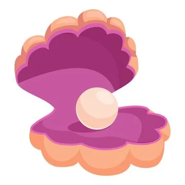 Open shell holding shiny white pearl Stock Illustration