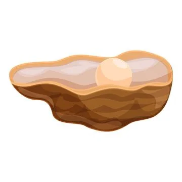 Open shell with pearl showing nacre inside Stock Illustration