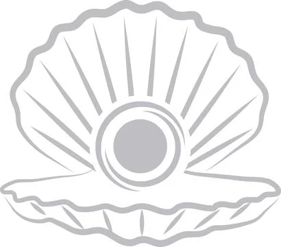 Open shell, pearls, logo, seashell logo, icon 스톡 일러스트