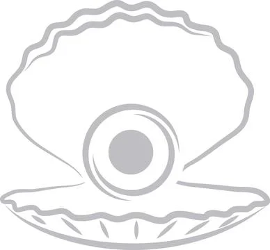 Open shell, pearls, logo, seashell logo, icon 스톡 일러스트