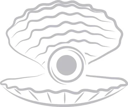 Open shell, pearls, logo, seashell logo, icon 스톡 일러스트