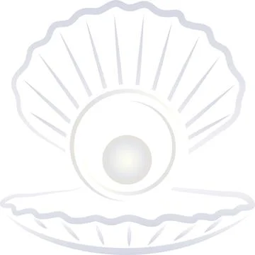 Open shell, pearls, logo, seashell logo, icon 스톡 일러스트