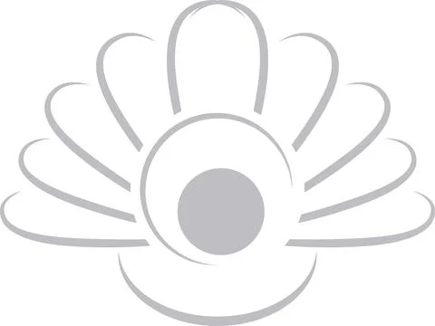 Open shell, pearls, logo, seashell logo, icon Illustrazione stock