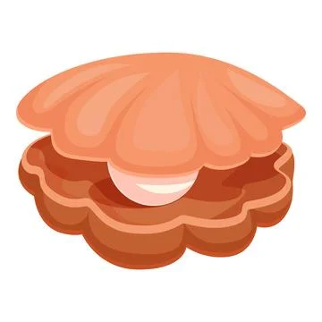 Open shell with shiny pearl is growing inside Illustrazione stock