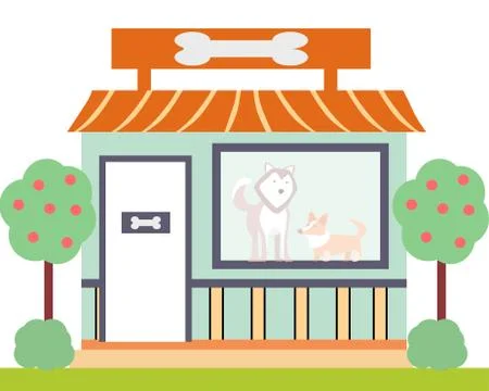 Open shop for animals, the vector graphics Stock Illustration
