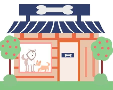 Open shop for animals, the vector graphics Stock Illustration