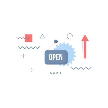 Open shop icon concepts. vector illustration. Stock Illustration
