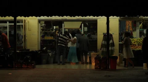 Open shop night Stock Footage 32151494