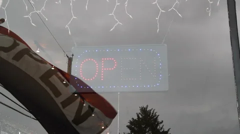 Open sign and  a waving flag 動画素材 5295512