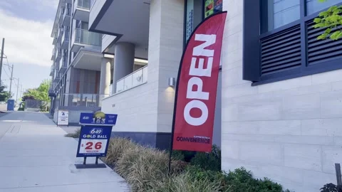 Open Sign in Convenient Store Video stock 241378161