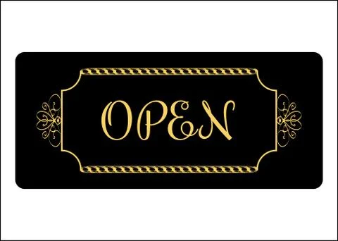 Open Sign Effect of gold Stock Illustration