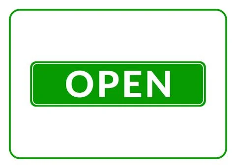 Open sign green Stock Illustration