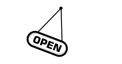 Open sign hanging Vídeo Stock 333634950