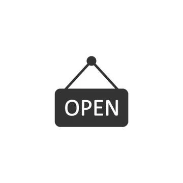 Open sign icon in flat style. Accessibility vector illustration on white isol Stock Illustration