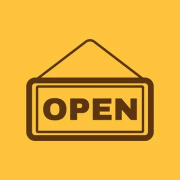 The open sign icon. Input and entrance symbol. Flat Stock Illustration