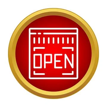 Open sign icon signifying a store is accepting customers Illustrazione stock