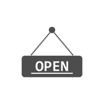 Open sign icon. Vector illustration, flat design. Stock Illustration