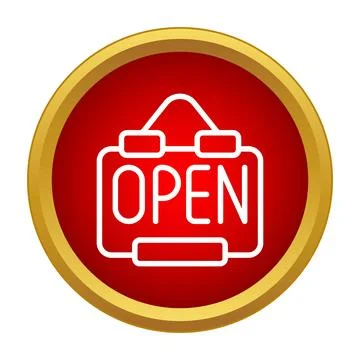 Open sign indicating business operating hours Stock Illustration