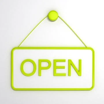 Open sign over white background Stock Illustration