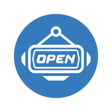 Open sign, shop, store opened icon Illustrazione stock