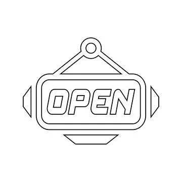 Open sign, shop, store opened icon Stock Illustration