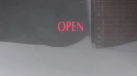 Open Sign in a Snowstorm 動画素材 21354130