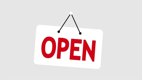 Open sign on transparent background. Stock Footage 295452908