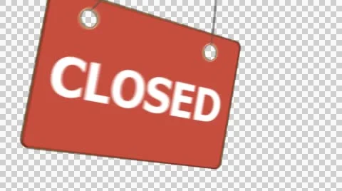 'OPEN' Sign Is Turned To 'CLOSED' And Vice Versa Stock Footage 42757084
